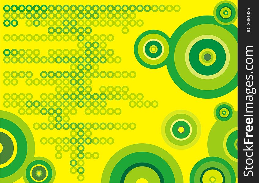 Abstract circle background in yellow and green colors. Abstract circle background in yellow and green colors.