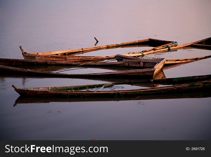 Sunken boats