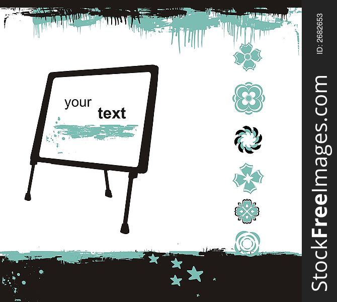 White board for your text in vector + design elements as bonus