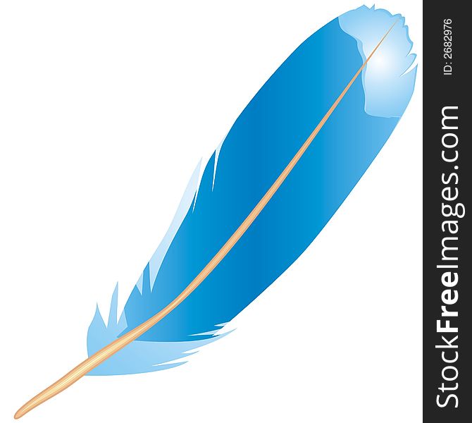 Art illustration of a blue feather