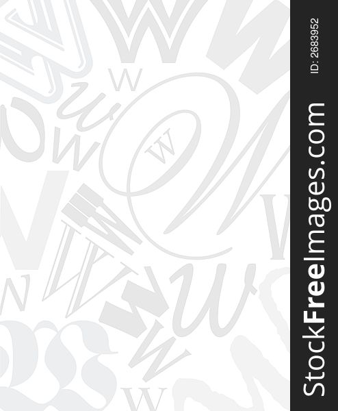 A useful background with the Letter W in different typefaces. This file is also available as EPS-File. A useful background with the Letter W in different typefaces. This file is also available as EPS-File