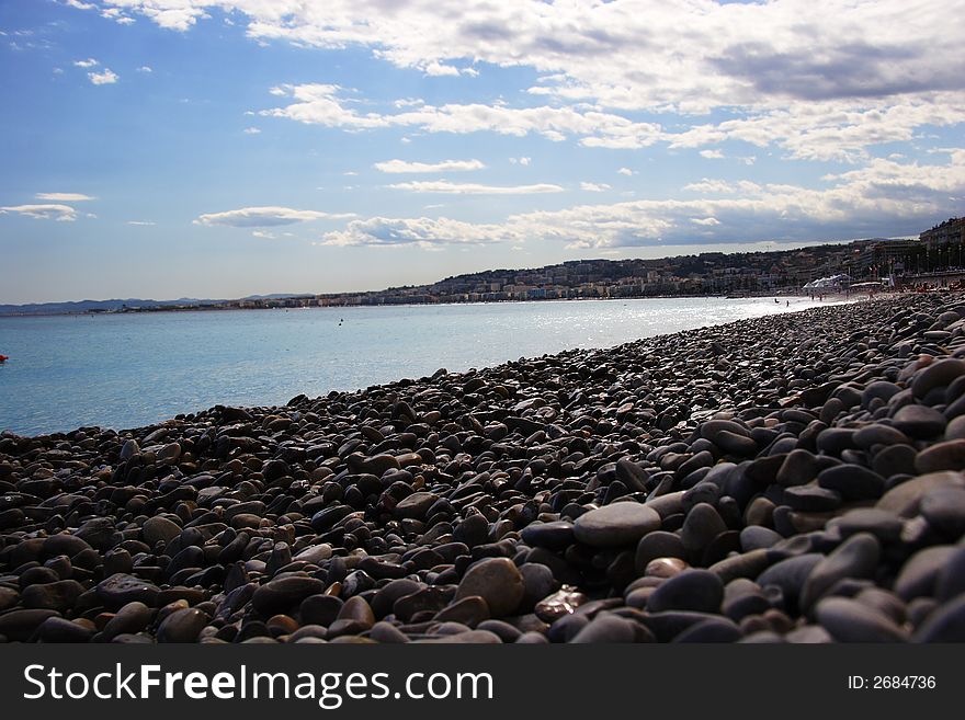 Nice pebble beach, Nice, France