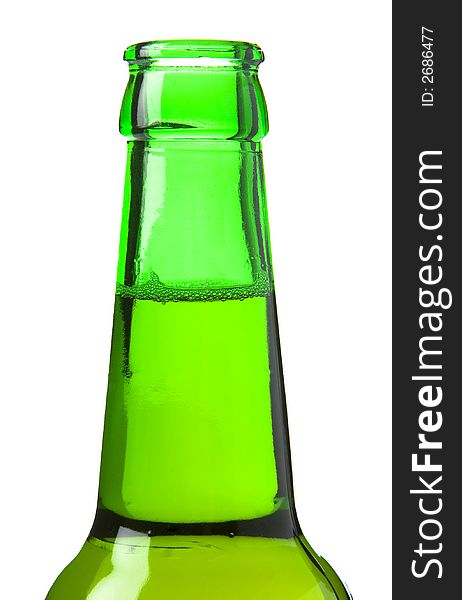 Bottle of beer against a white background. Bottle of beer against a white background