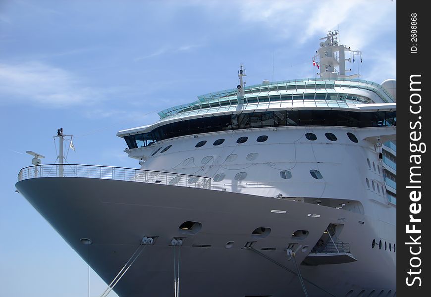 Ship liner front in the dock. Ship liner front in the dock