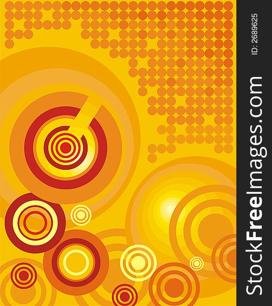 Abstract circle background in orange, red and yellow colors. Abstract circle background in orange, red and yellow colors.