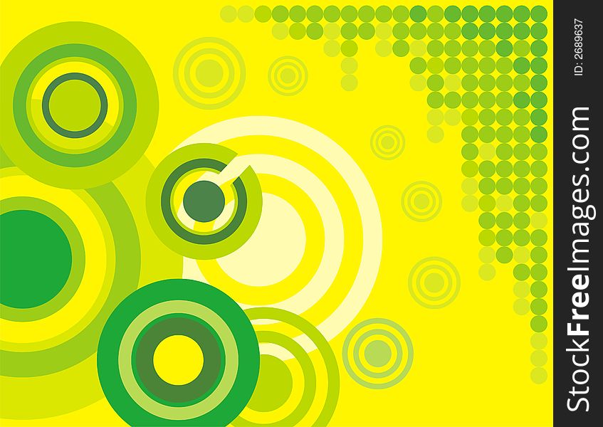 Abstract circle background in yellow and green colors. Abstract circle background in yellow and green colors.