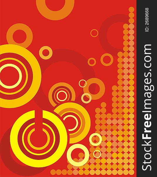 Abstract circle background in orange, red and yellow colors. Abstract circle background in orange, red and yellow colors.