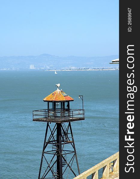 Watch Tower on Alcatraz island in San Francisco