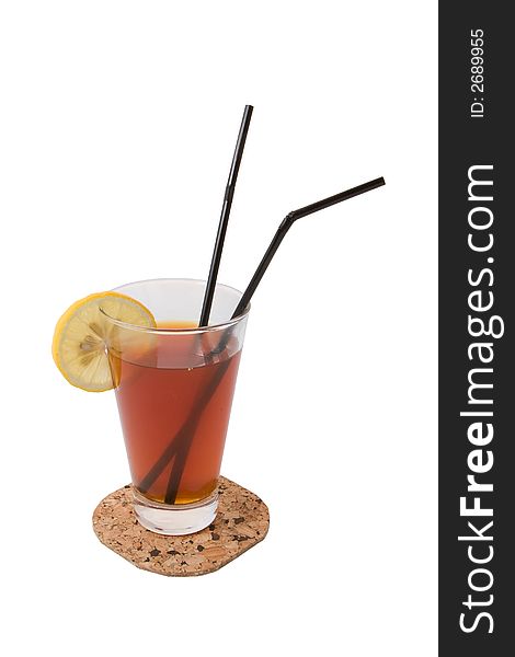Tea cocktail with cognac and vodka