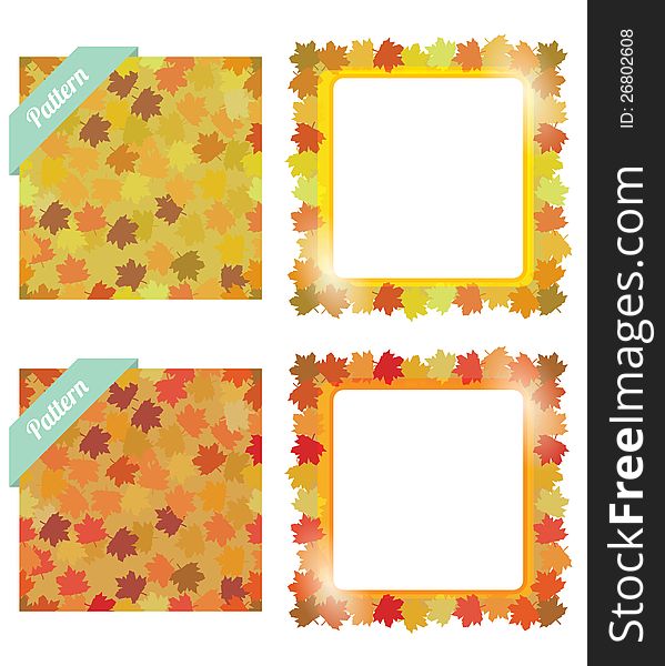 Autumn Banners And Pattern