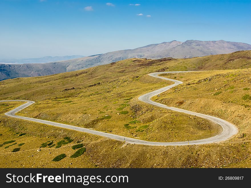 Mountain road with several curves. Mountain road with several curves
