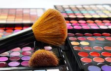 Make-up Palette And Brushes Royalty Free Stock Image Make-up Palette And Brushes Royalty Free Stock Image