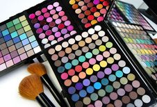 Make-up Palette And Brushes Stock Photography Make-up Palette And Brushes Stock Photography