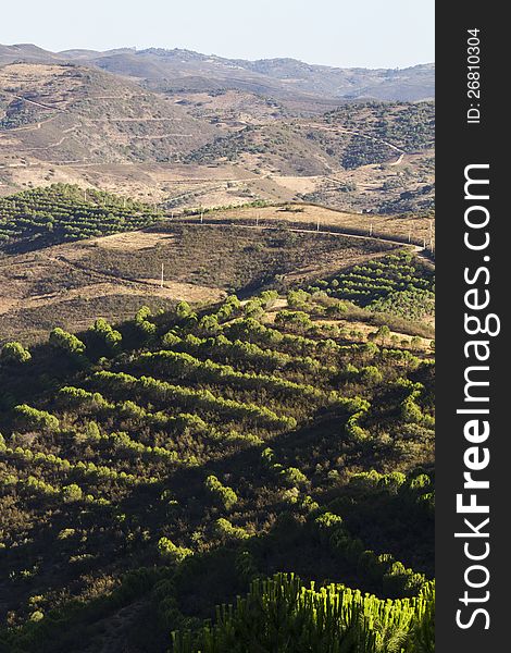 Wonderful view of the vast Algarve mountain region in Portugal. Wonderful view of the vast Algarve mountain region in Portugal.