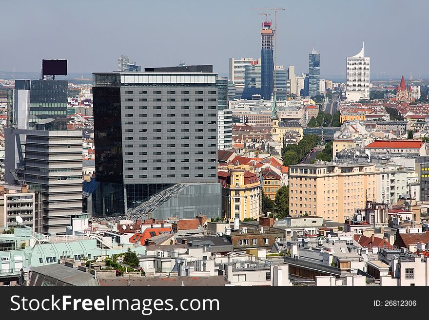 Panorama of Vienna, aerial view from Stephansdom cathedral, Vienna, Austria