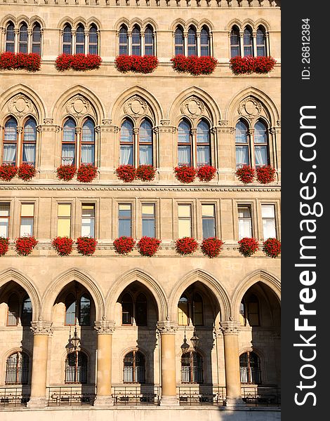 Famous City Hall building, Rathaus in Vienna, Austria