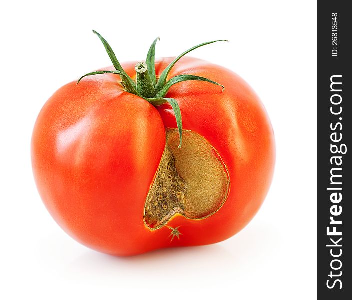 Ripe tomato over white background. Ripe tomato over white background.