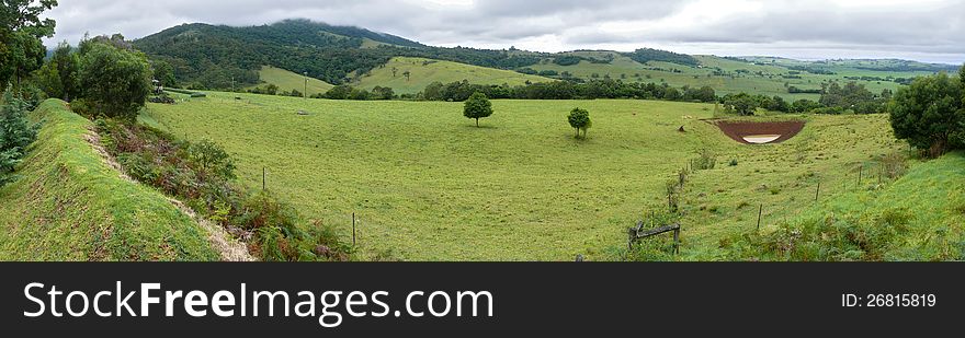 Panorama of the farming land.