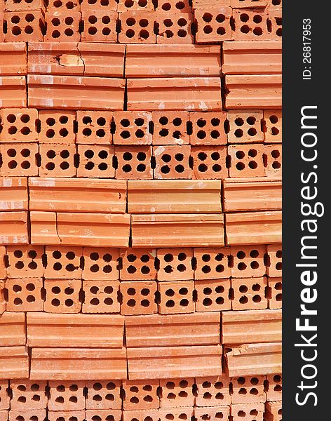 Red clay brick for construction