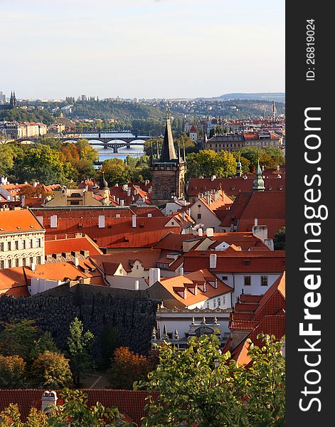 Prague castle Saint Vitus Cathedral close-up view