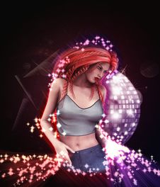Girl On Disco Party Stock Image Girl On Disco Party Stock Image