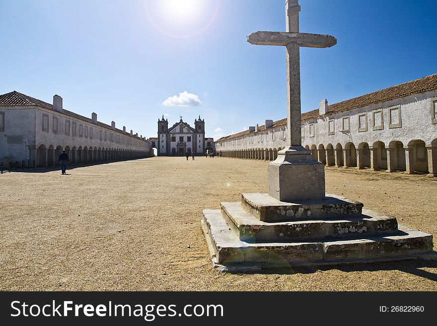 View of the religious sanctuary of Cape Espichel, Sesimbra, Portugal.