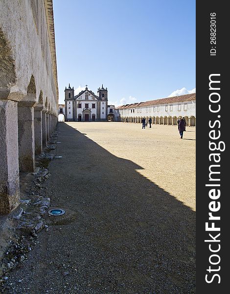 View of the religious sanctuary of Cape Espichel, Sesimbra, Portugal.