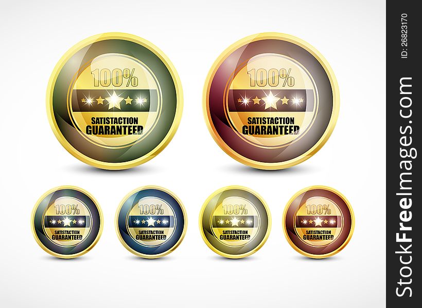 Colorful 100% Satisfaction Guaranteed Button Set