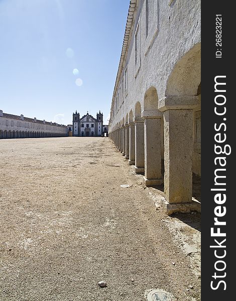 View of the religious sanctuary of Cape Espichel, Sesimbra, Portugal.