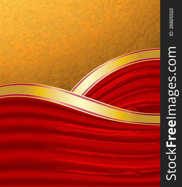 Abstract gold and red background composition.