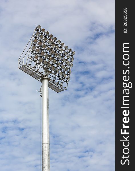 The Stadium Spot-light tower over Blue Sky