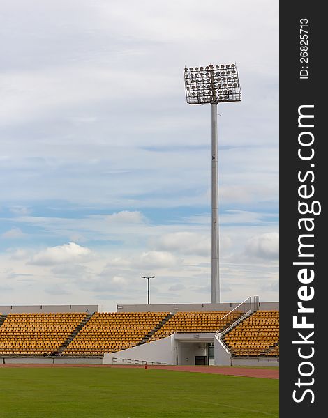 The Stadium Spot-light tower over Blue Sky