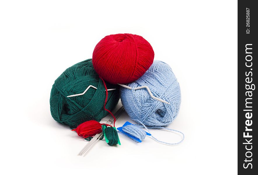 Skeins  and  knitting needles