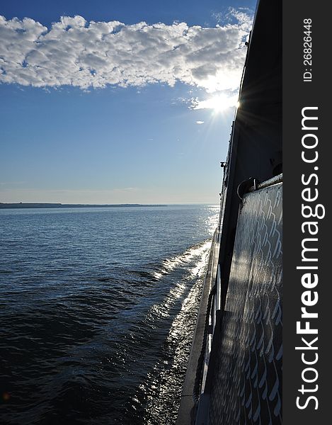 Ferry boat crossing on the Bodensee (lake of Constance), Germany. Ferry boat crossing on the Bodensee (lake of Constance), Germany.