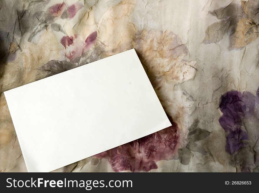 Blank Card On Floral Background