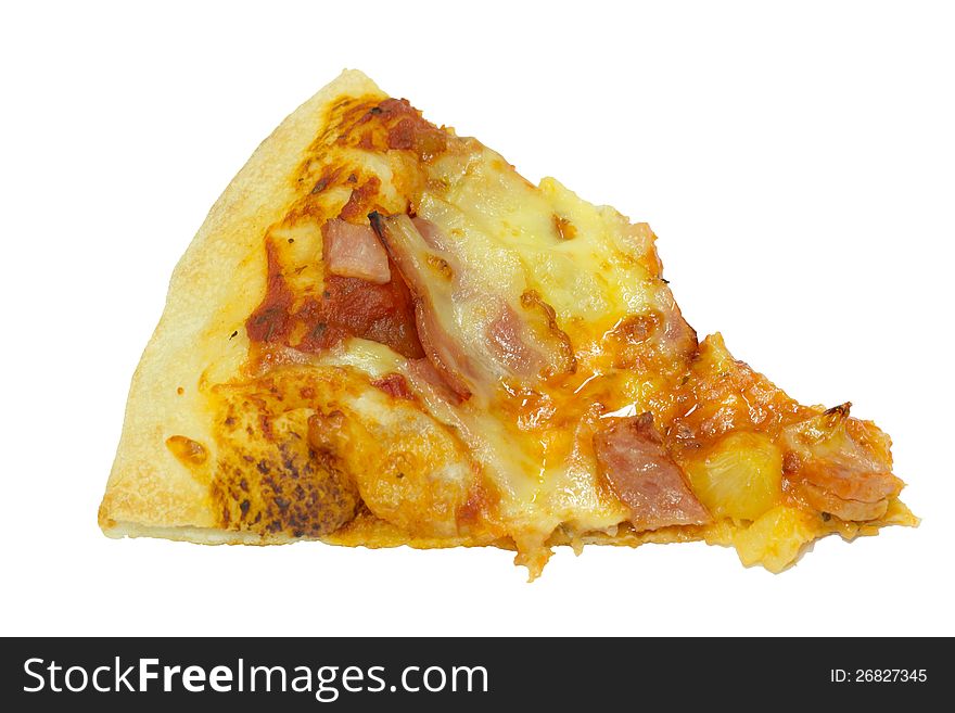 Pizza on isolated white background.