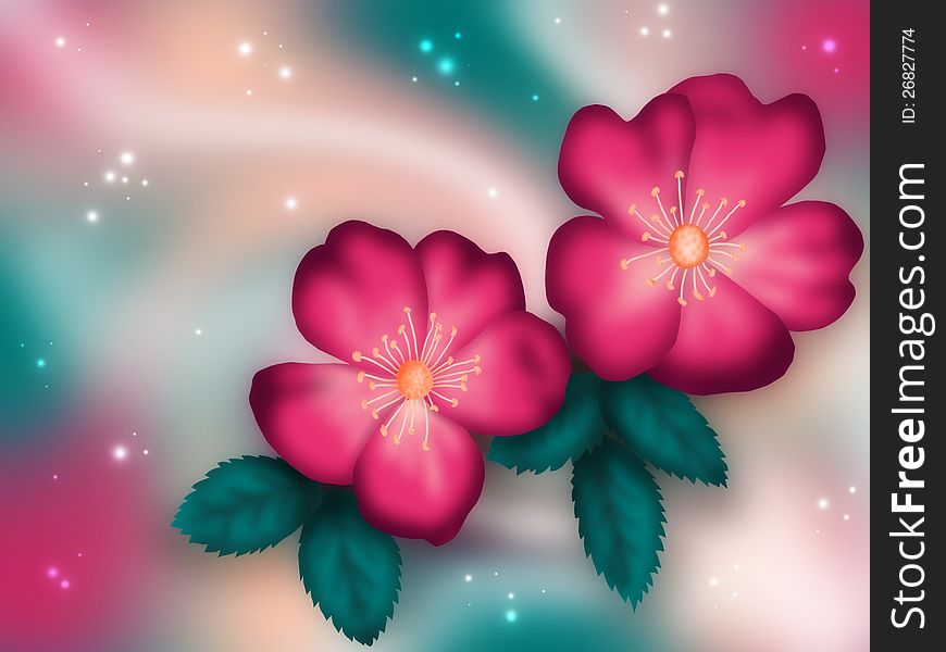 Color Illustration Of Flowers