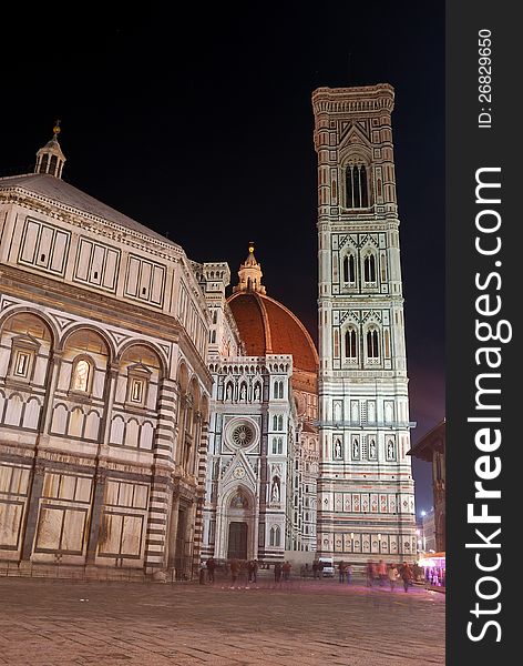 The church Santa maria del Fiore and the tower of Giotto in Florence