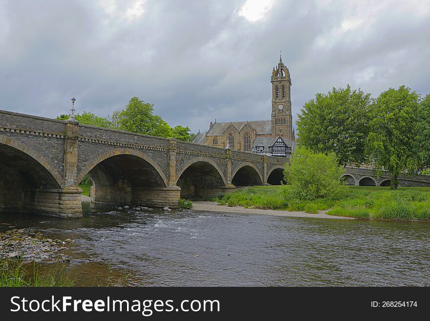 Peebles, Town in Scotland, Tweed Bridge view