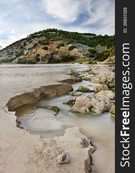 Natural coastline of Algarve