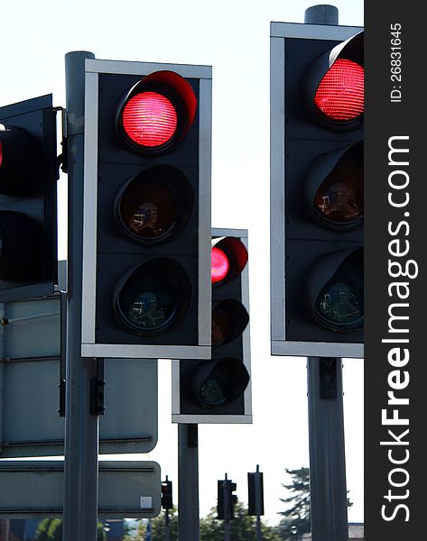 Image of traffic light changing to red