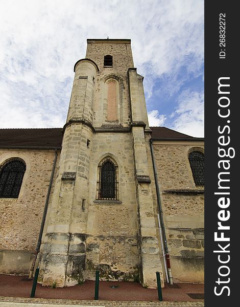 View of the wonderful church of Morangis village on the outskirts of Paris, France. View of the wonderful church of Morangis village on the outskirts of Paris, France.