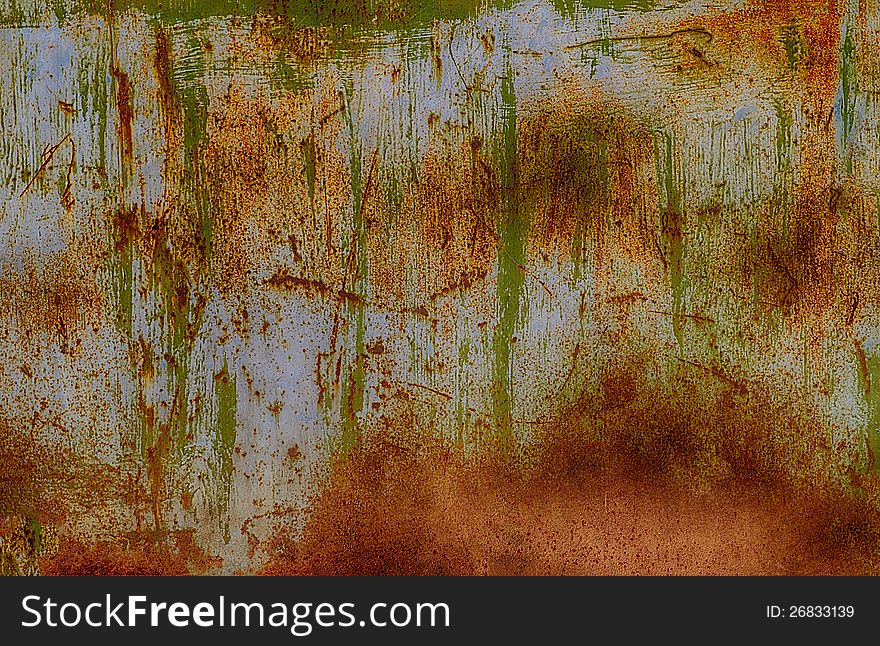 Rusty Painted Metal Background Or Texture