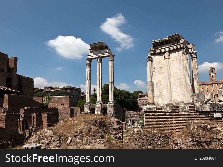 Temple of Castor and Pollux at the Roman Forum.