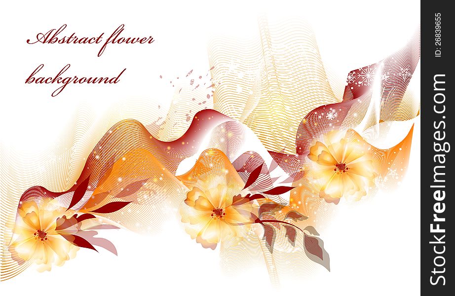 Abstract Flower Background With Space For Text