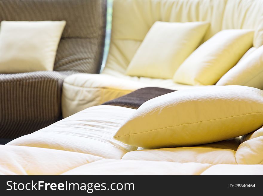 Soft cushion in sofa,home interior decoration