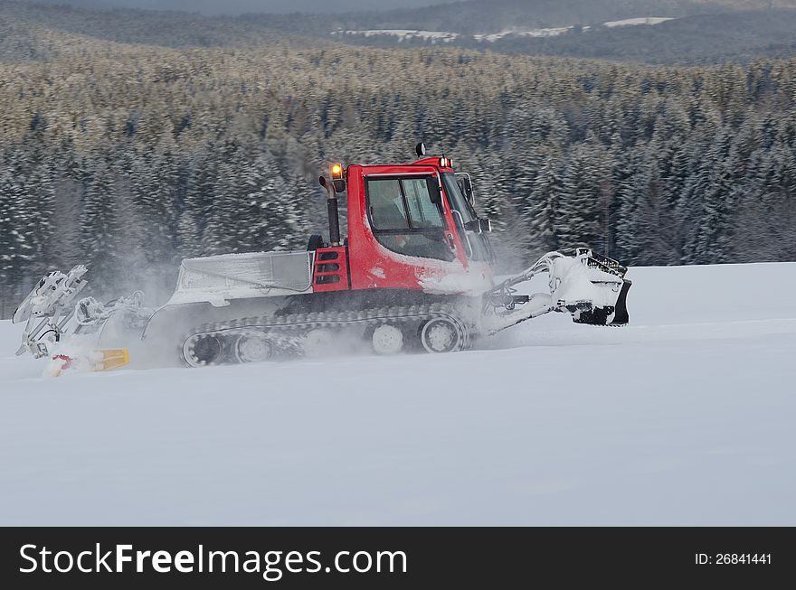 Snowplow In The Mountain
