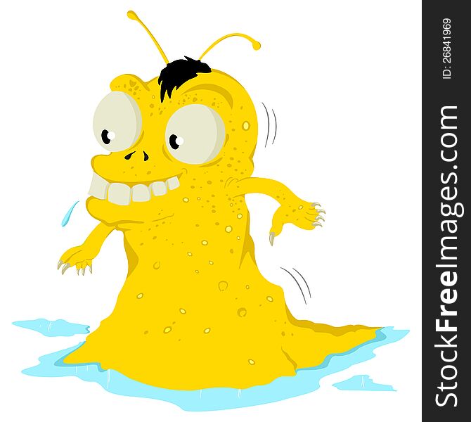 Cartoon illustration of a strange creature. Cartoon illustration of a strange creature