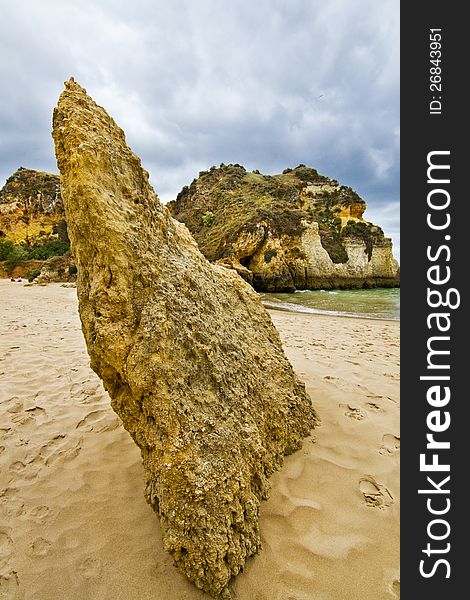 Wonderful view of a beautiful beach in the Prainha area, in the Algarve, Portugal. Wonderful view of a beautiful beach in the Prainha area, in the Algarve, Portugal.