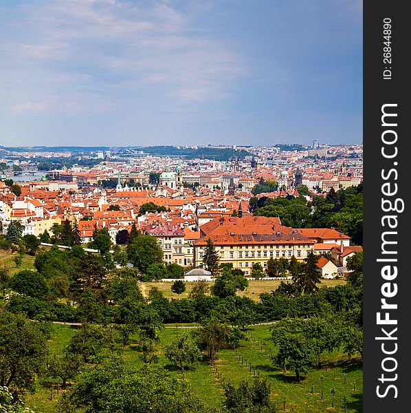 Beautiful view of Prague from Petrin Hill